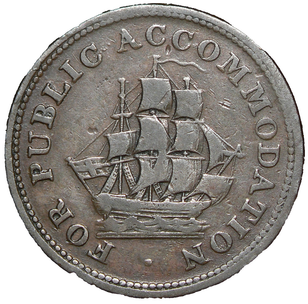 LC-14B Public Accommodation Lower Canada Half Penny Token #23763