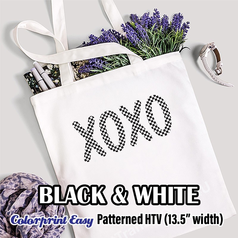 Black & White / Houndstooth Patterned ColorPrint HTV 13.5" ROLL **FREE SHIPPING*