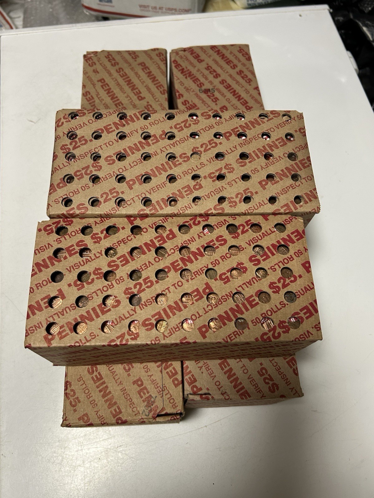 Mixed Unsearched Circulated Lincoln Pennies-50 Bank Rolls,1 BOX.