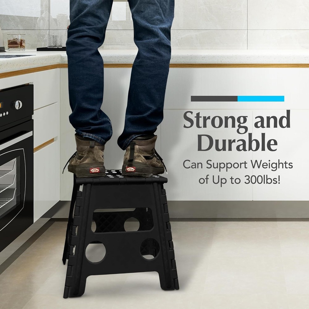 Folding Lightweight Step Stool - Sturdy Enough to Support Adults and Safe Enough
