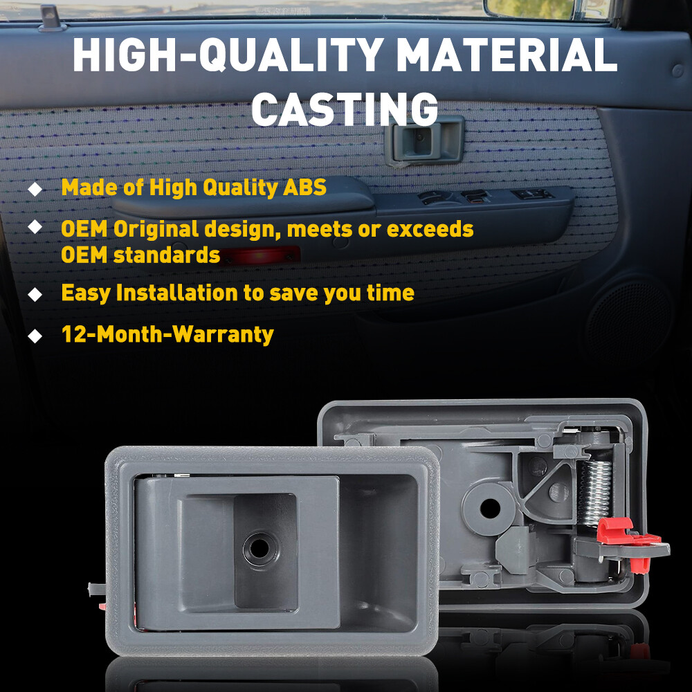 Door Handle Inner Indoor Left Right for 1995-2000 Toyota Tacoma Gray Free Return