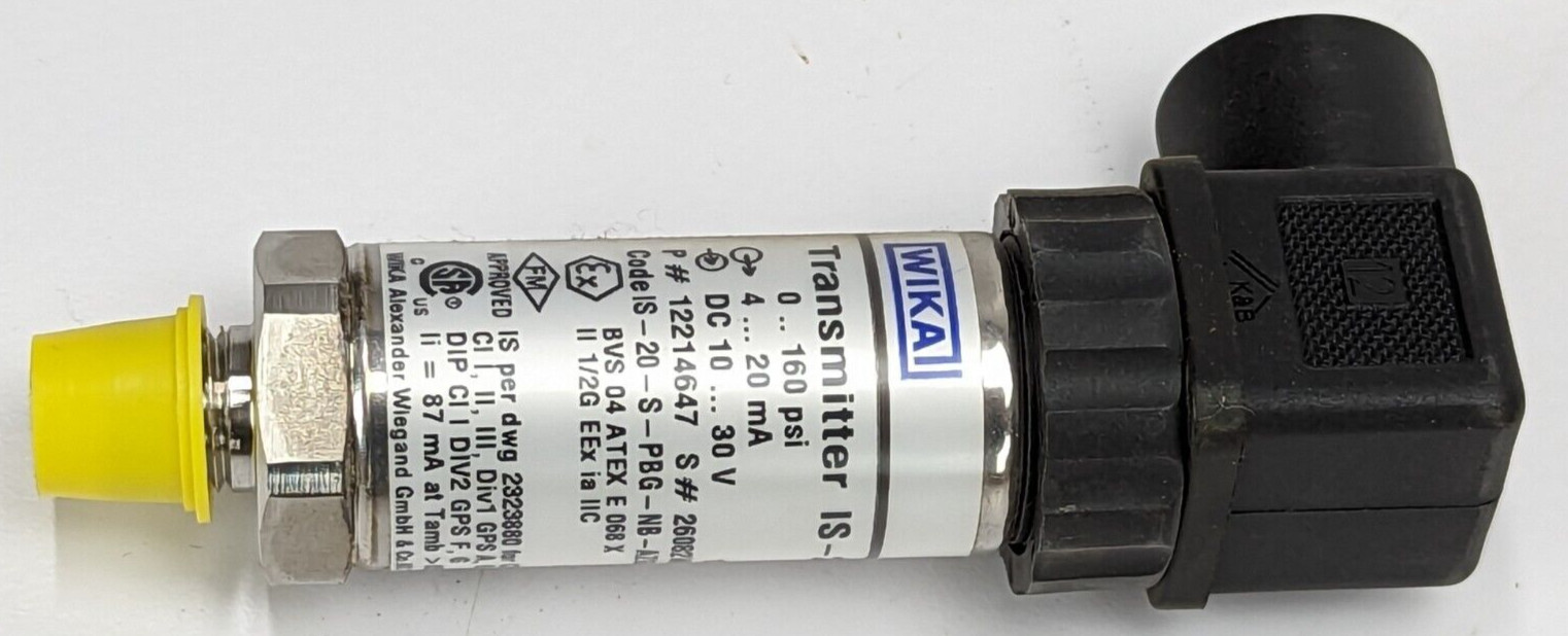 Wika IS-20-S Pressure Transmitter IS-20-S-PBG-NB-AZGAXZUX1-1ZZ *NEW*