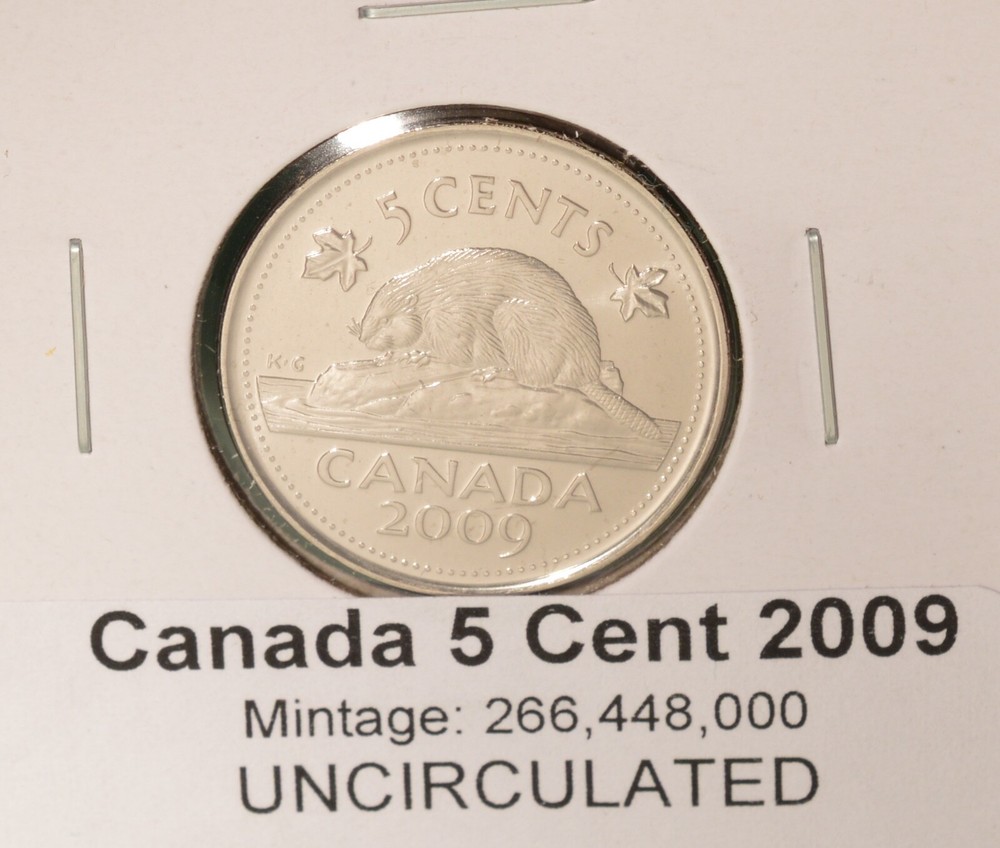 2009 Canada 5 Cent - UNCIRCULATED from Mint Roll 🇨🇦