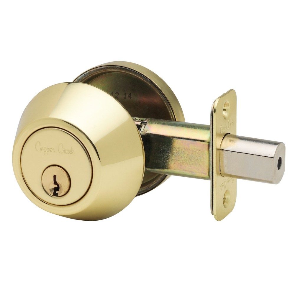 DB2410PB Single Cylinder Deadbolt, Polished Brass