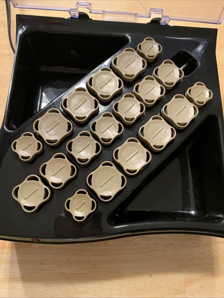 Remington Protect & Shine Flocked Hot Rollers 18 Clips 19 Rollers Button Broken