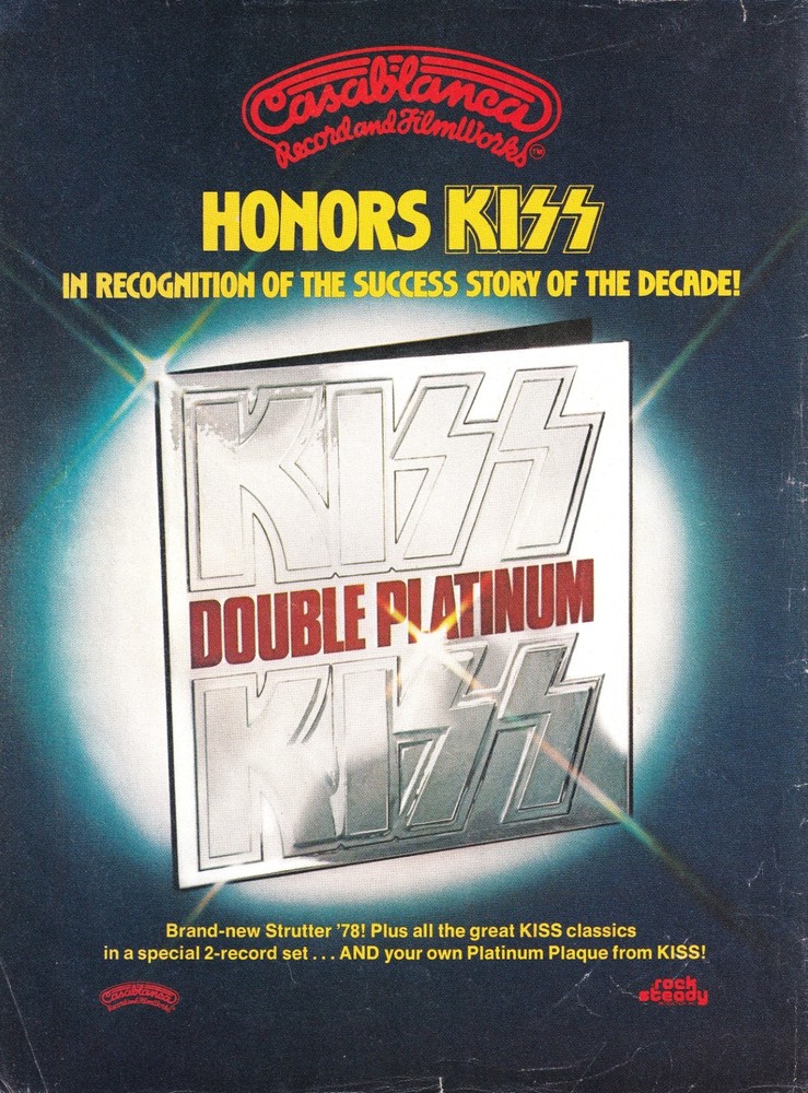 KISS~DOUBLE PLATINUM~ORIG 1978 ALBUM PROMO-PRINT MAGAZINE AD ADVERT POSTER PINUP