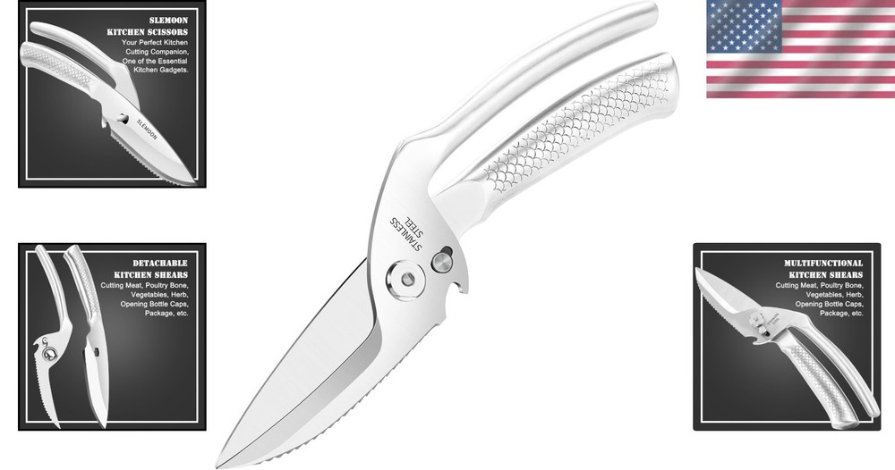 Heavy Duty 3CR14 Stainless Steel Poultry Shears - Multi-Function Kitchen Shears
