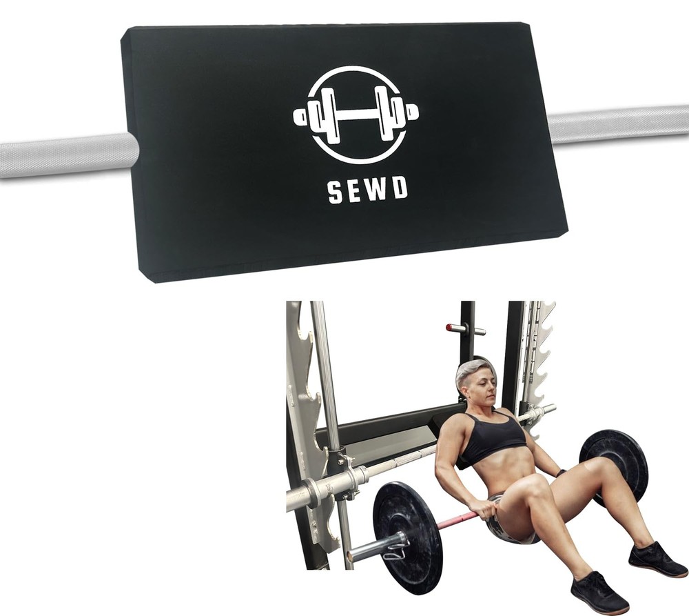 Turns Any Squat Rack into Hip Thrust Machine Bench Back Pad black