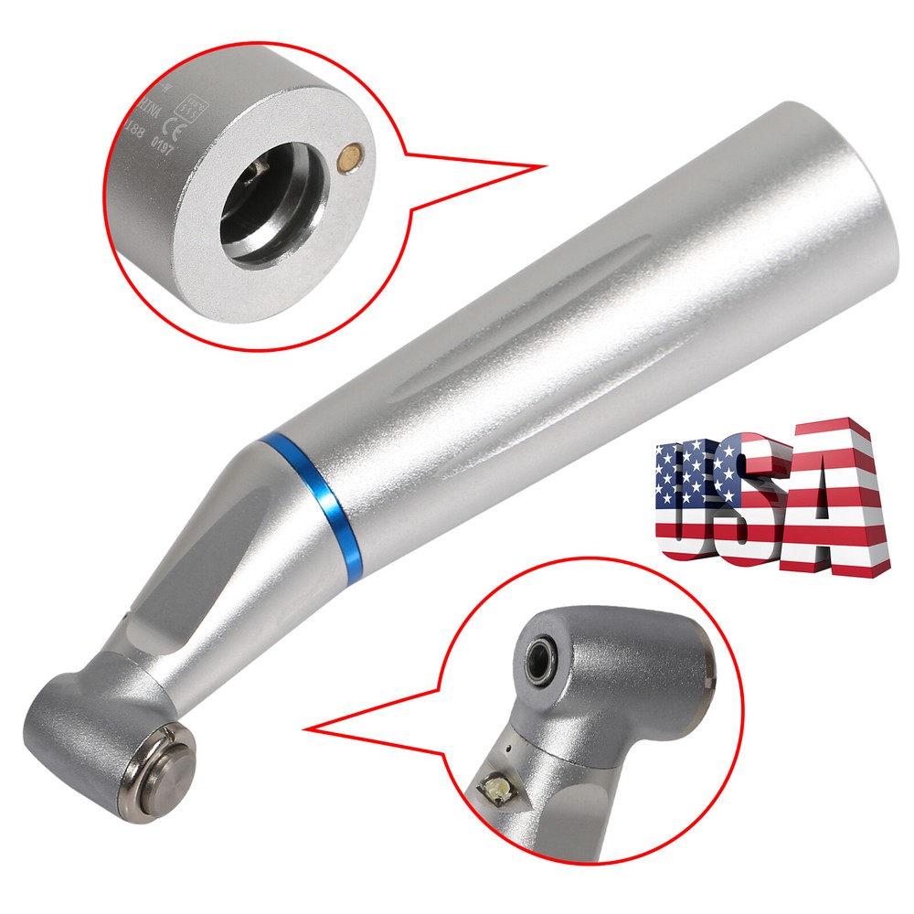 Dental Internal Low Speed Contra Angle Handpiece LED E-generator Push Button By