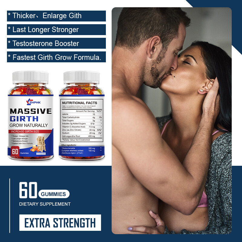 Testosterone Booster Massive Girth Grow, Libido Thicker,Men's Enhanced Gummies