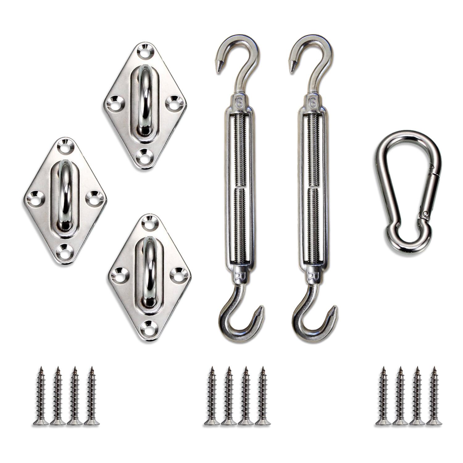 Triangle and Rectangle Sun Shade Sail Stainless Steel Hardware Install Tool Kit