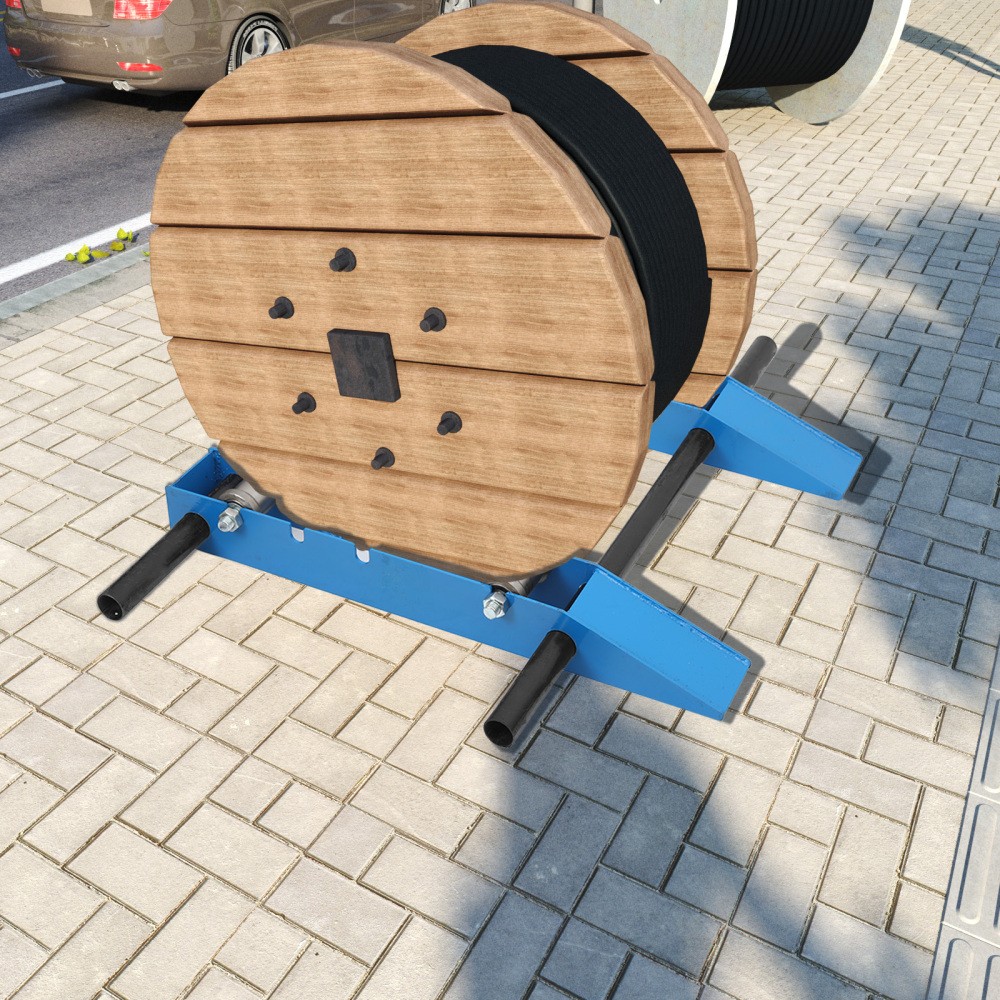 Portable Cable Drum Roller Reel Dispenser Stand for Industrial Wire Axle