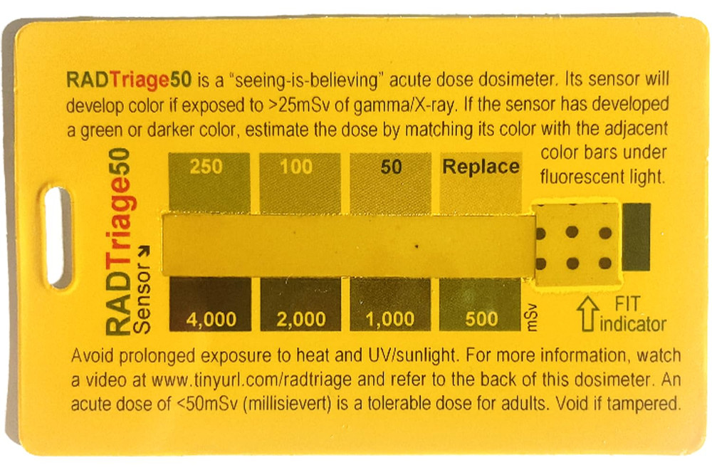 Radtriage Model50 Dosimeter & Self-Indicating Instant Alert Dosimeters Practical