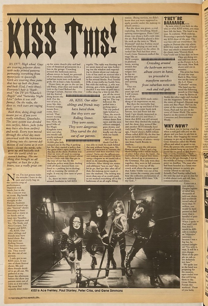 KISS MEMORABILIA BUNDLE (1990-2000) Mags, Rags & Calendar