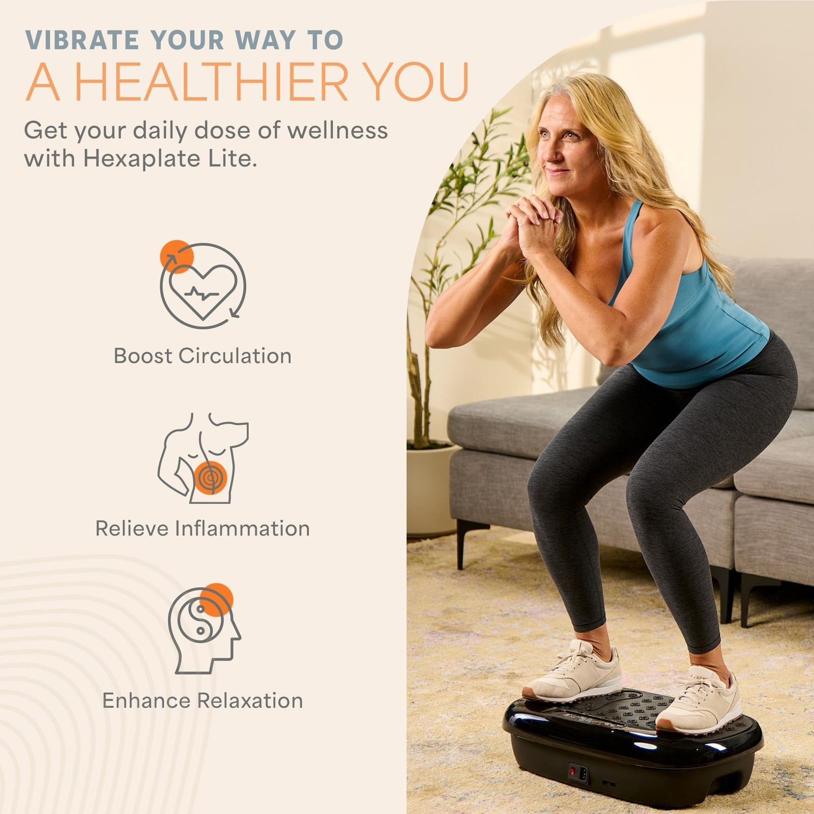 Lifepro Lite Vibration Plate Exercise Machine for Home Fitness and Recovery