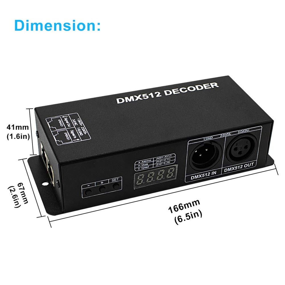 High Power Dmx Led Decoder Controller Led DMX 512 Dimmer Driver DC12V-24V for...
