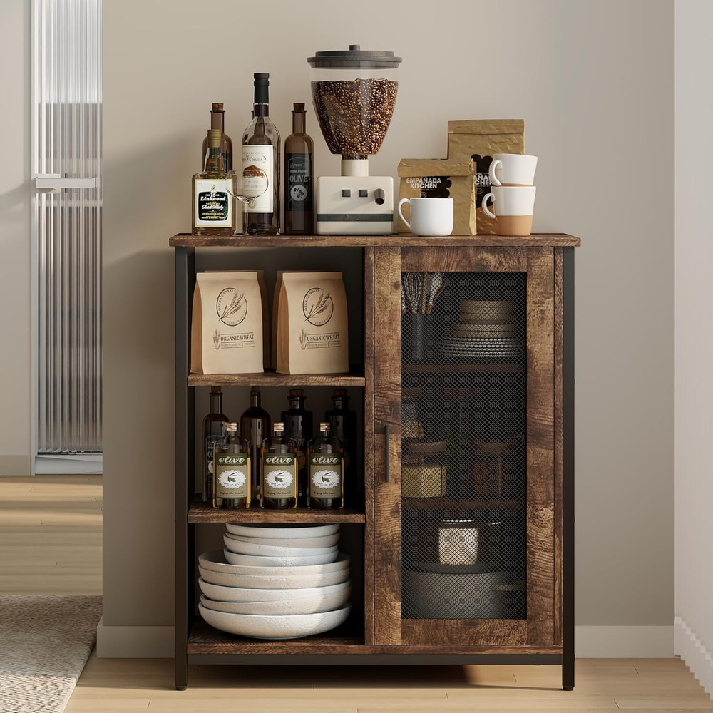 Chic Mini Coffee Bar Cabinet with Storage - Perfect for Kitchen & Dining Room
