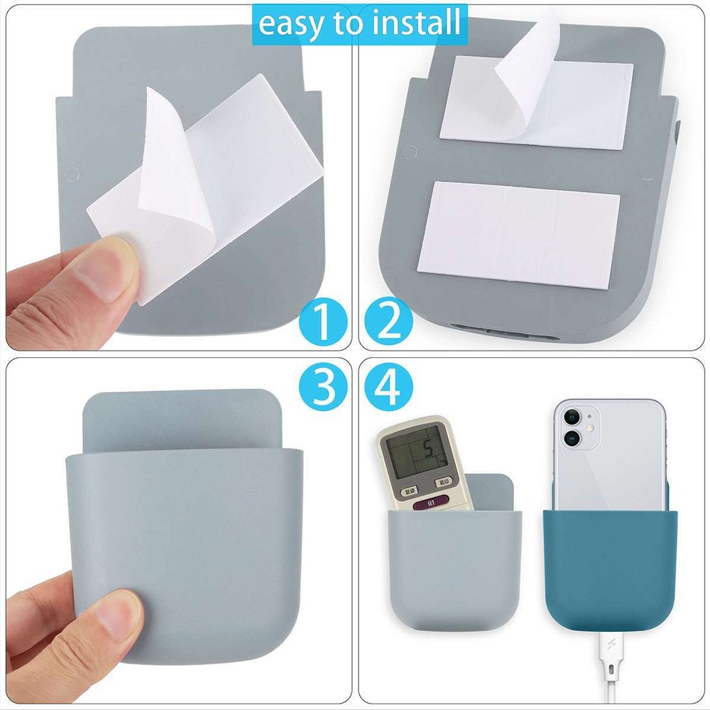 Wall Mounted Storage Box Remote Control Storage Case Tv Mobile Phone Plug Holder