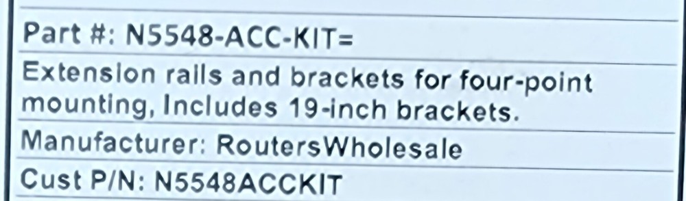 Cisco Nexus N5548-ACC-KIT = Nexus Accessory Kit Comparable
