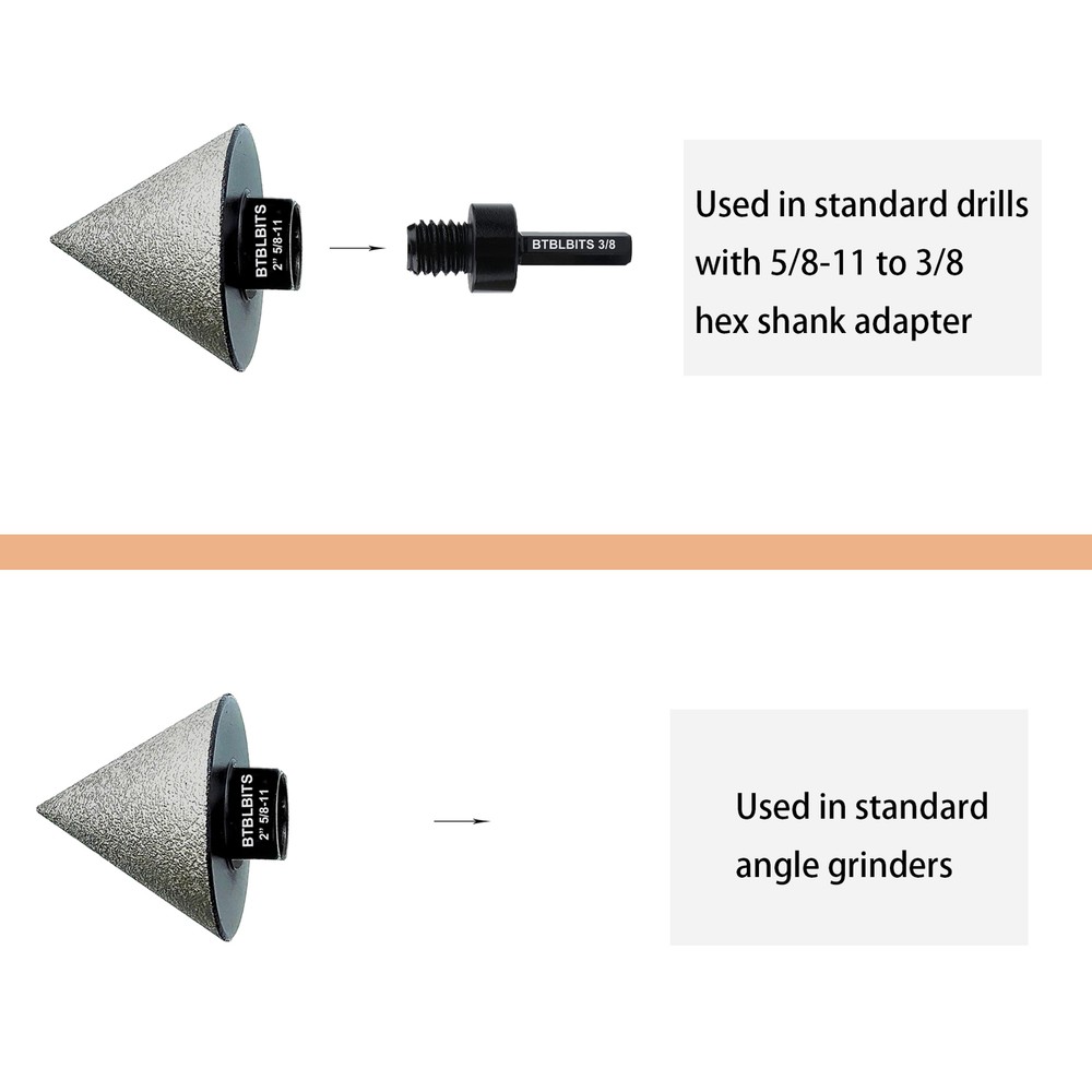 0-2" Diamond Beveling Chamfer Bit Finger Milling Bit Cone Tile Countersink Drill