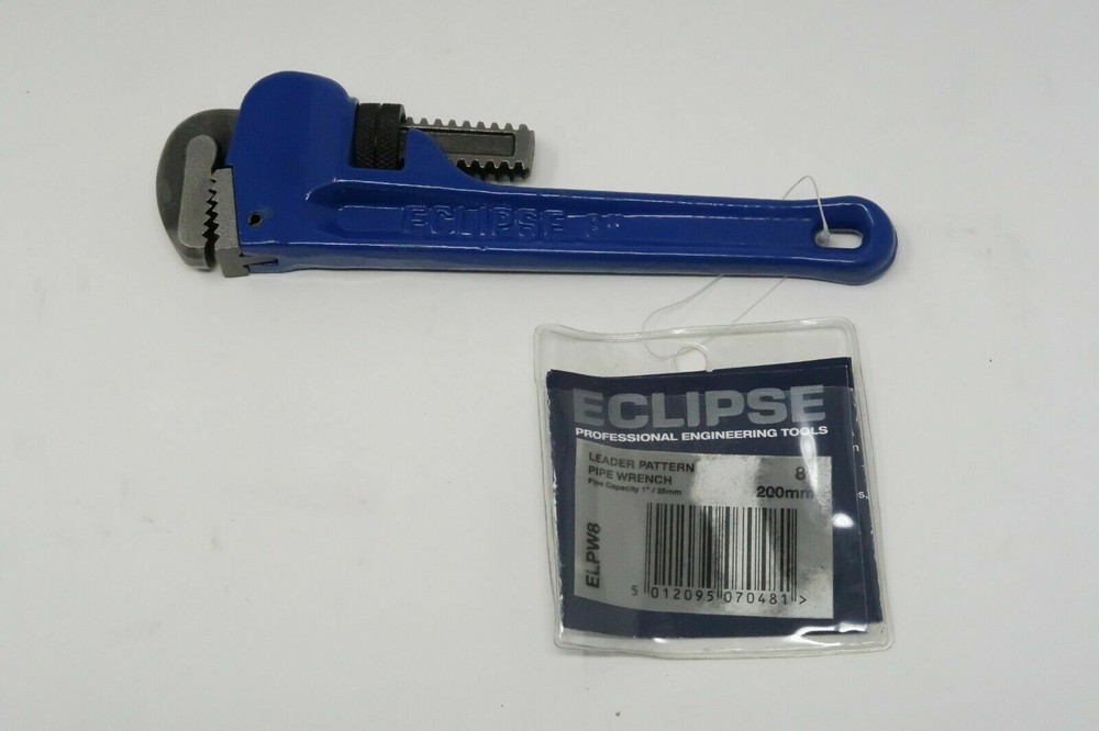 1 pcs Eclipse Tools ELPW8, 8" Leader Pattern Pipe Wrench Blue ENGLAND