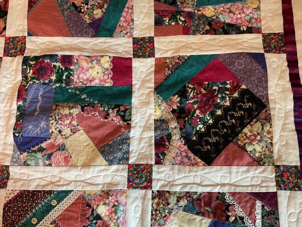 Handmade Patchwork Lap Quilt, 46" x 57.5"