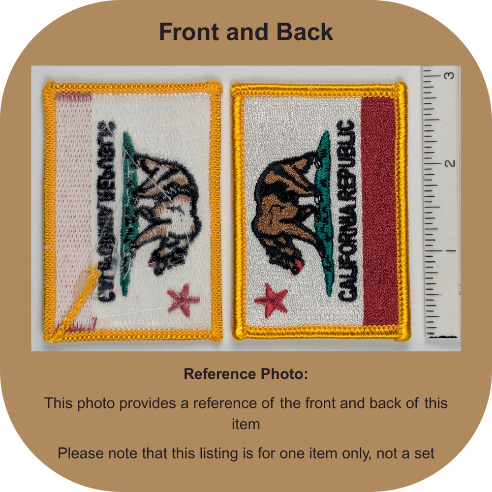 California State Flag Patch - Sew-On - Gold Border