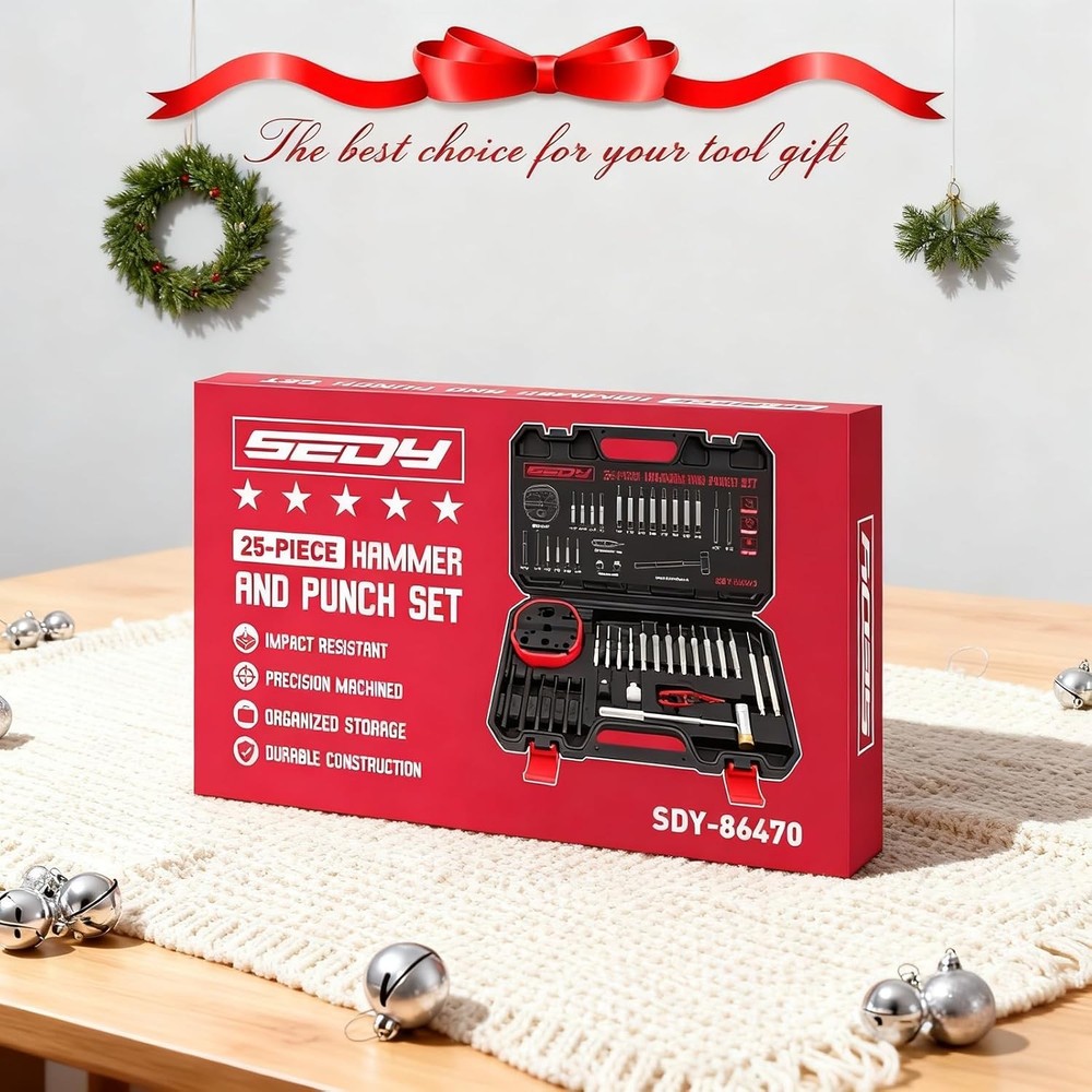 23-Piece Punch Set and Hammer with Bench Block