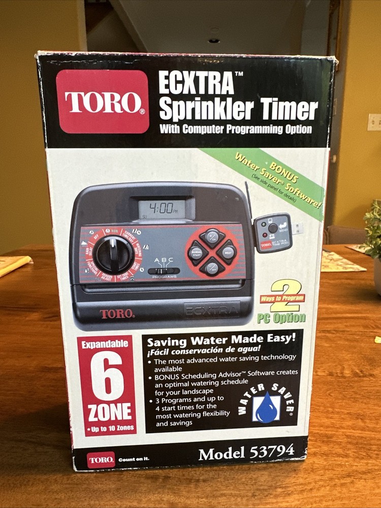 Toro Model 53794 ECXTRA 6 Zone Computer Programmable Sprinkler Timer