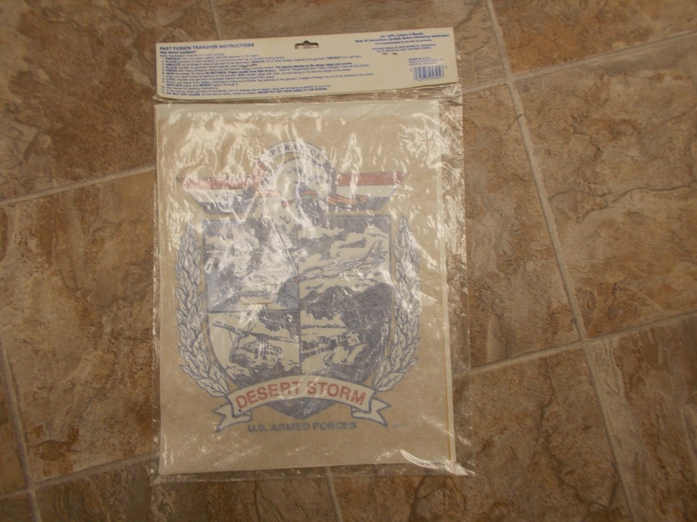 OPERATION DESERT STORM, US ARMED FORCES IRON-ON TRANSFER