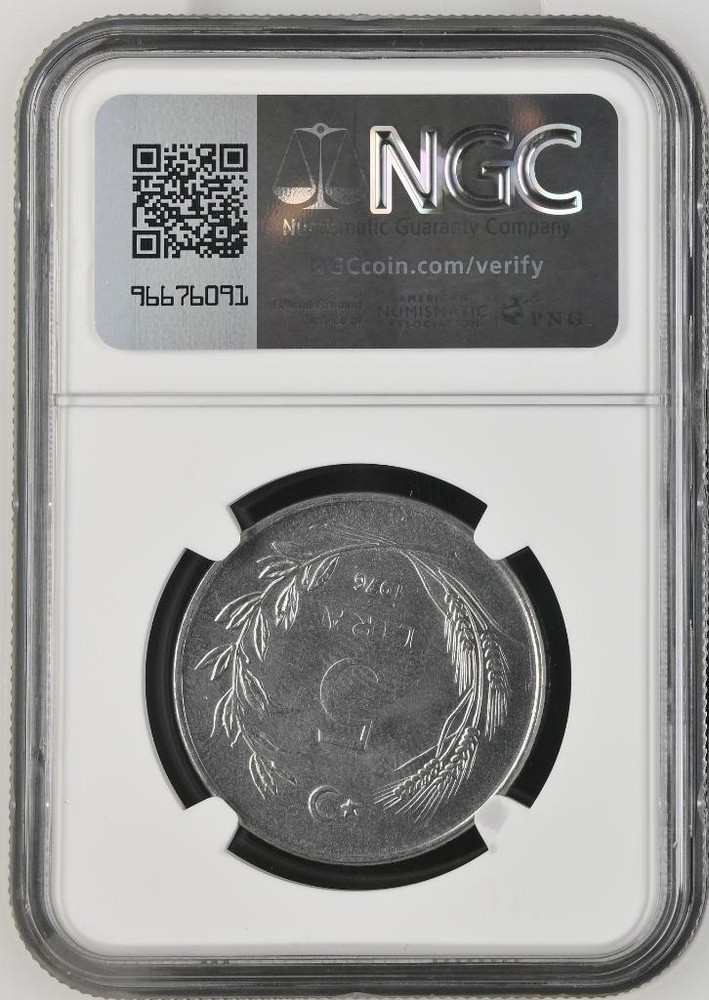 Turkey 5 Lira 1976 NGC MS 64