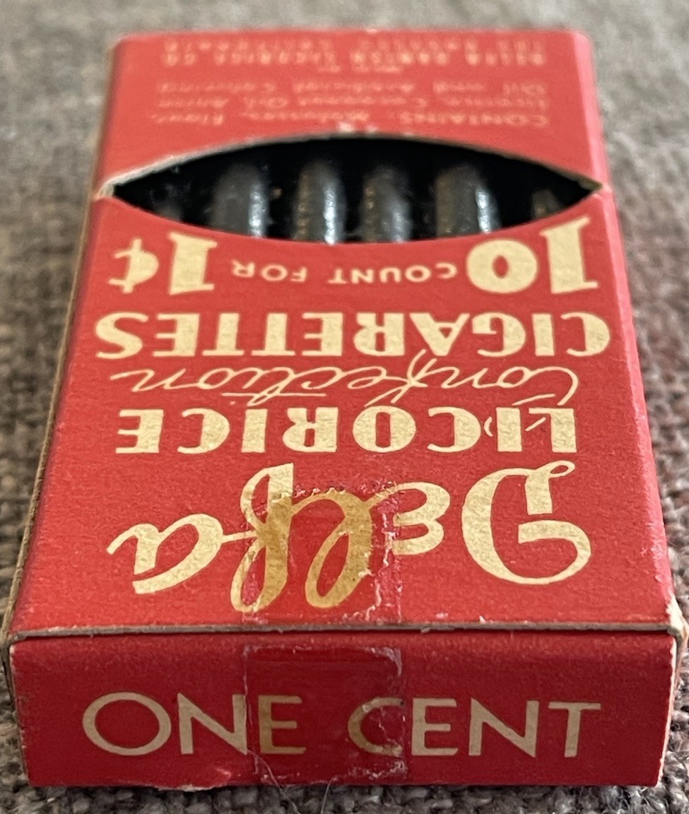 Vintage 1950’s DELFA LICORICE CIGARETTES Unopened Box New Old Stock RARE!!!