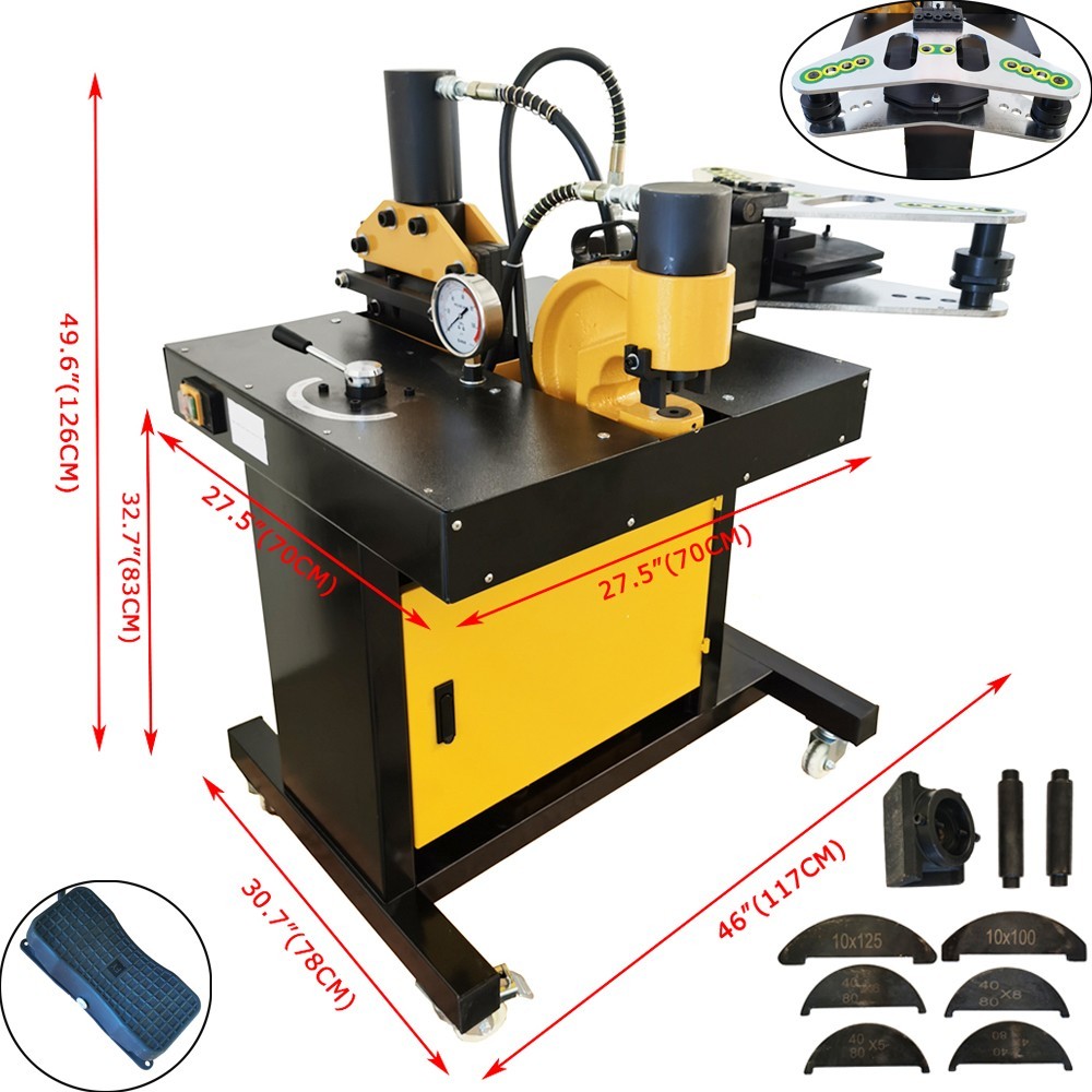110V Multi-functional 4 in 1 Electric Hydraulic Busbar Processing Machine 750W