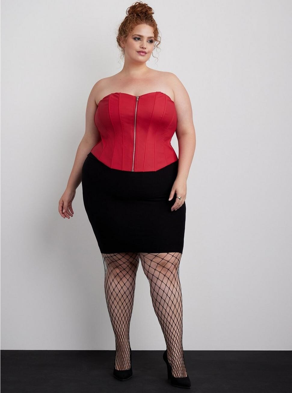 Torrid Zip Front Corset Top Red Lingerie NWT New 00X