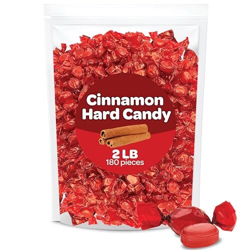 Cinnamon Hard Candy, Bulk Pack 2 Pounds, Individually Wrapped Old-Fashioned