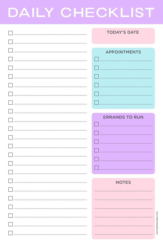 Pastel Daily Note Pad (60 sheets)