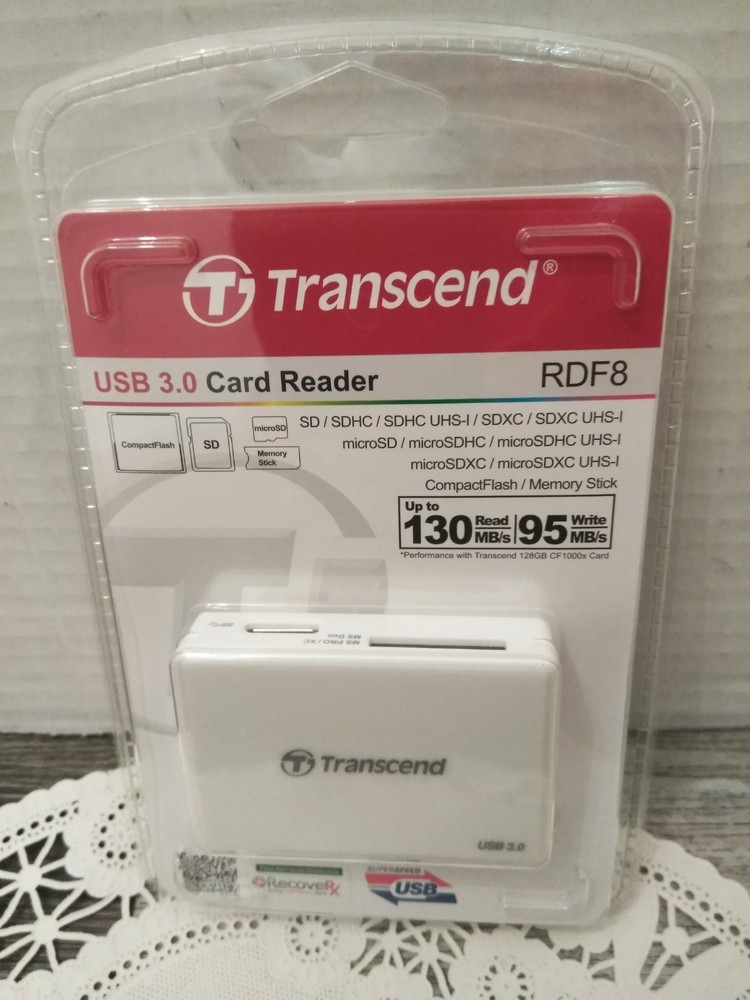 NEW Transcend RDF8 USB 3.0 Multi Card Reader for SD SDHC SDXC UHS CF MicroSD HC