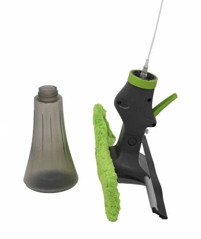 3 IN 1 WINDOW CLEANER TOOL WITH SPRAY BOTTLE SQUEEGEE & MICROFIBER WASHER HEAD