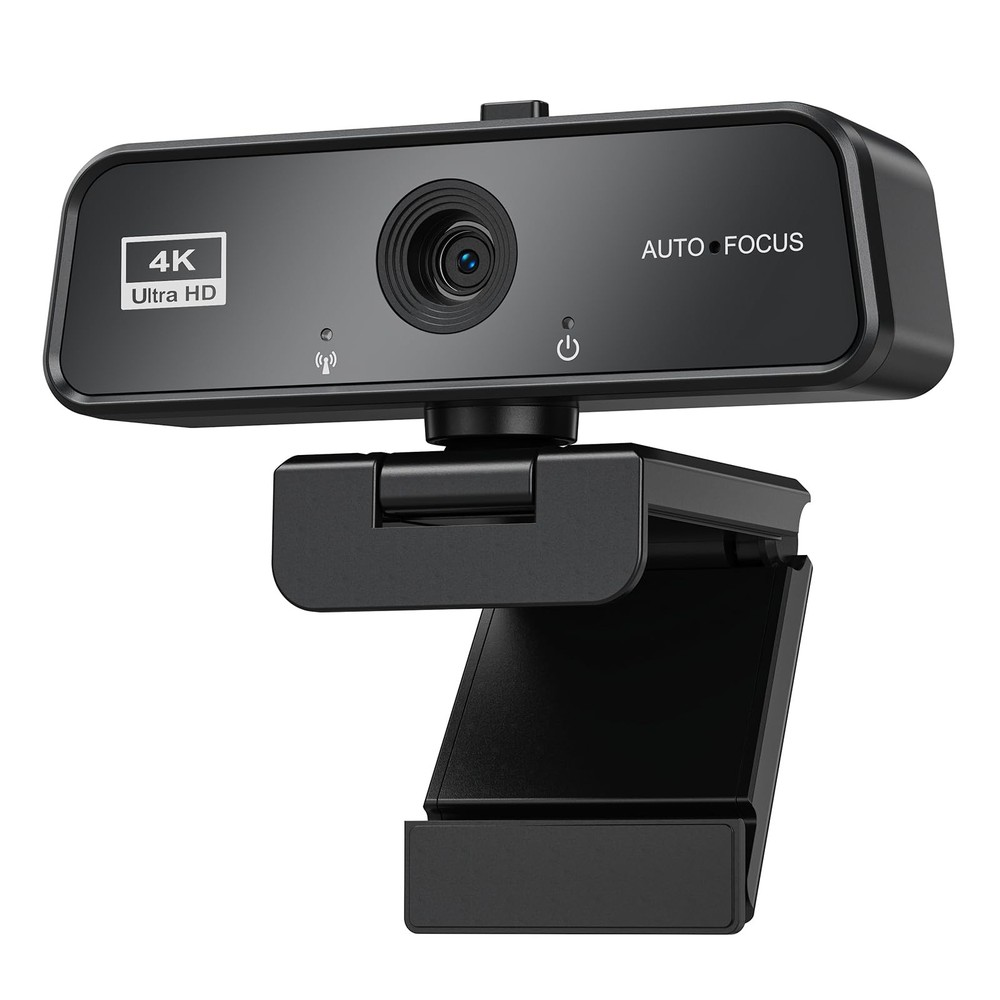 4K Webcam with Microphone for PC USB Web Camera Auto Focus,Noise Cancell,Plug &