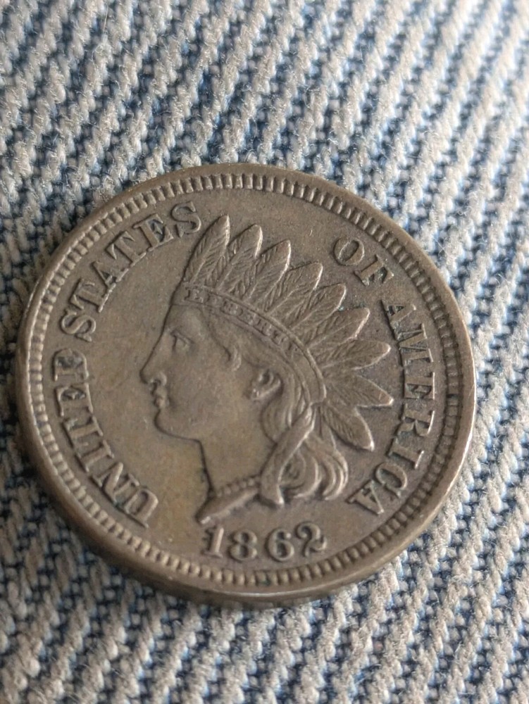 1862 Indian Head Cent AU Nice Details