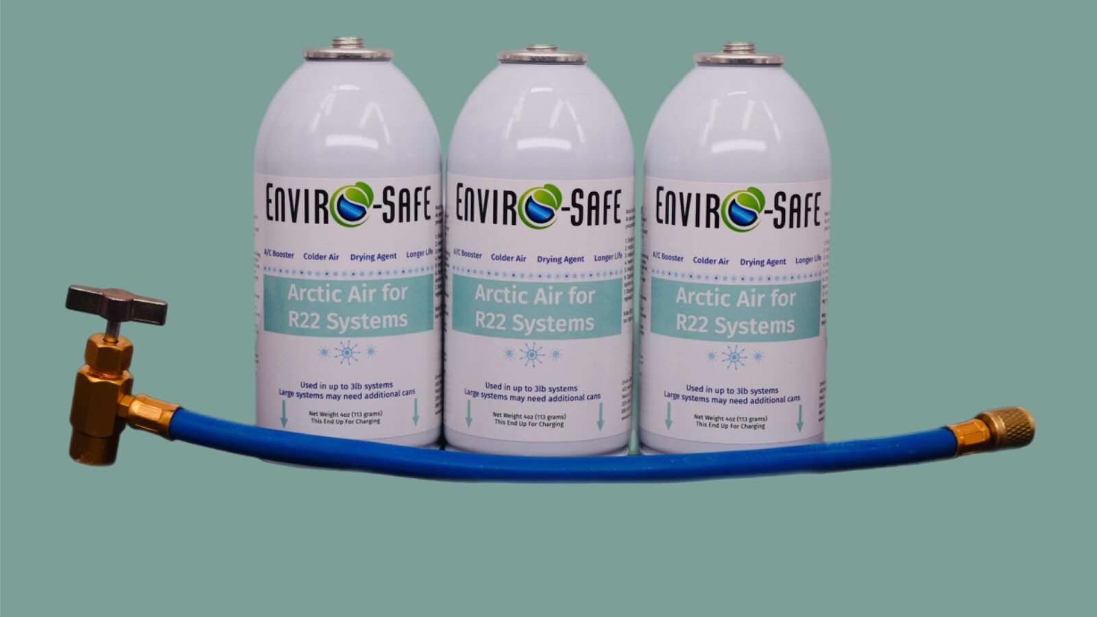 Arctic Air for R22 | 3 Cans + Charging Hose | EnviroSafe | Get Colder Air!