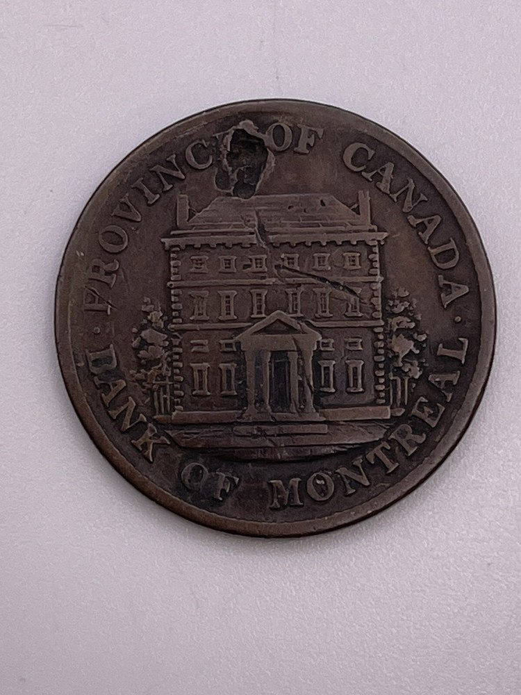 1844 Canada Montreal 1/2 Penny Token