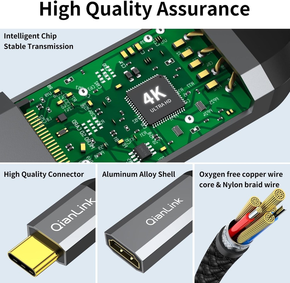 USB Type C to HDMI Adapter, C 4K Cable [Thunderbolt 3/4] for...