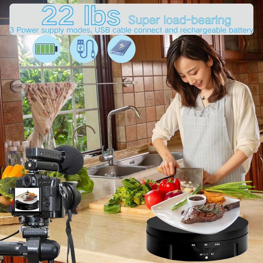 Motorized Rotating Display Stand, 5.74inch /22lbs Load, 360 Degree Electronic...