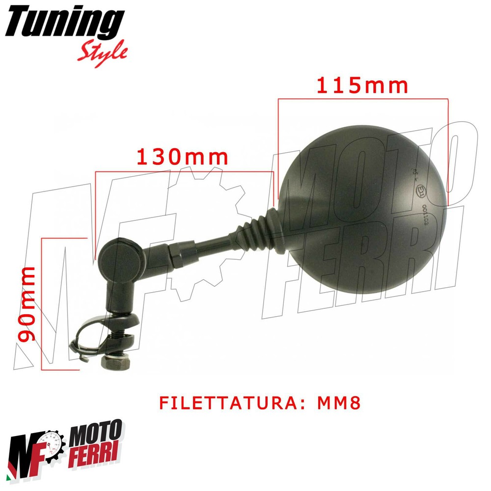 MF2207 Universal Folding Handlebar Mirror