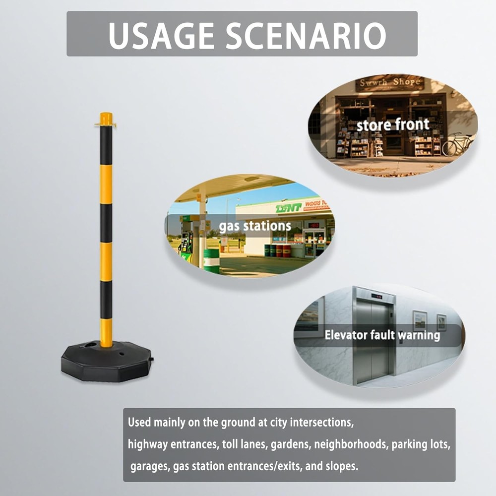 Adjustable Traffic Delineator Post Cones, 6 Pack