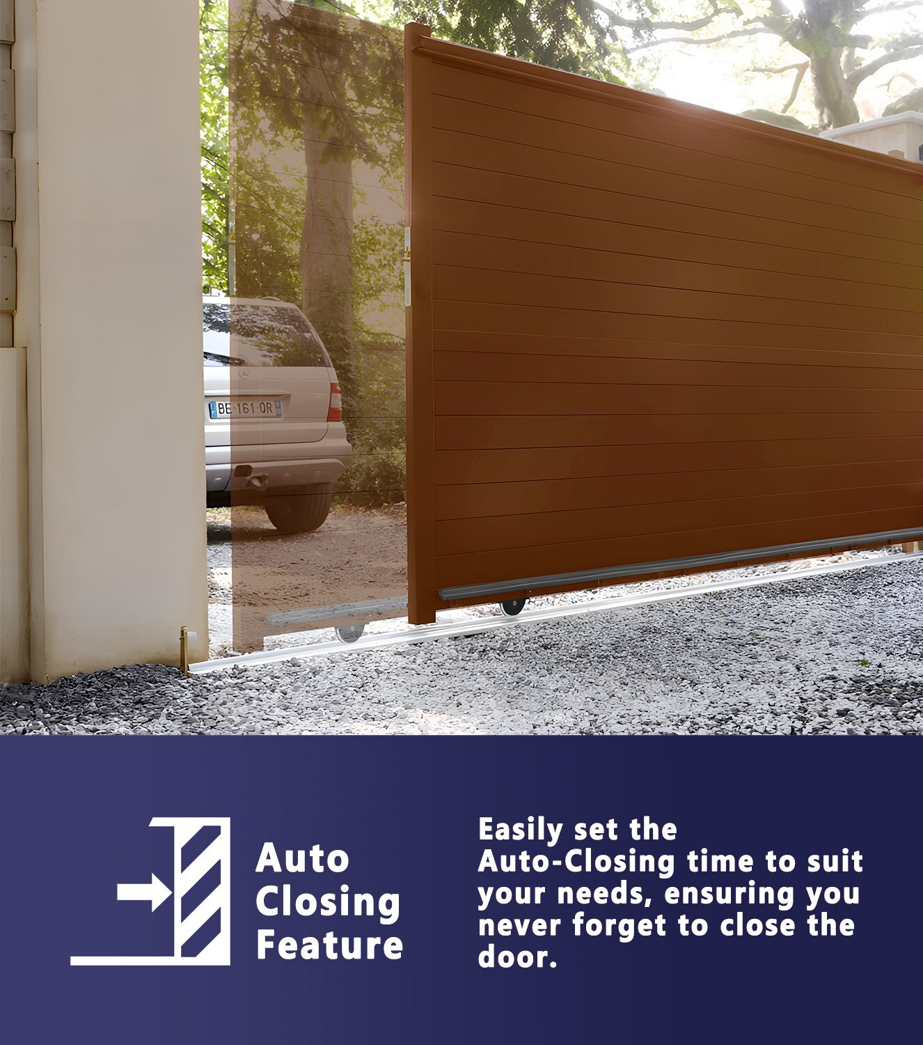 Blütezeit 1400lbs Automatic Sliding Gate Opener WiFi /Solar Power/Battery Backup