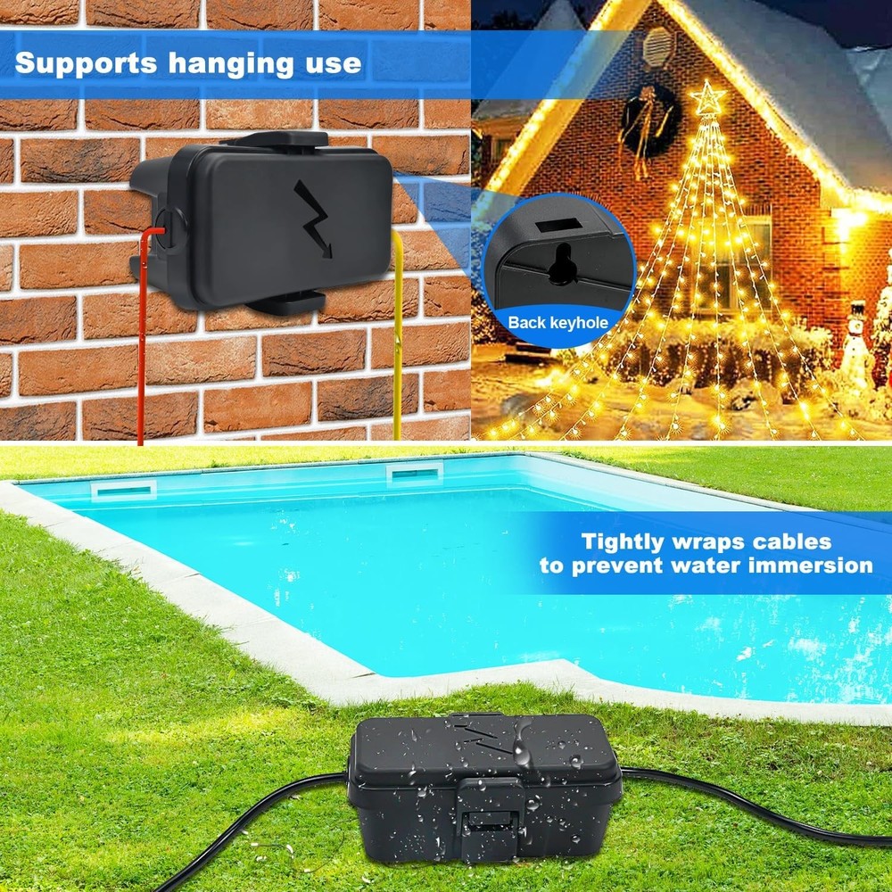 Hrensaw 3PCS Small Weatherproof Electrical Connection Box(Inner Black