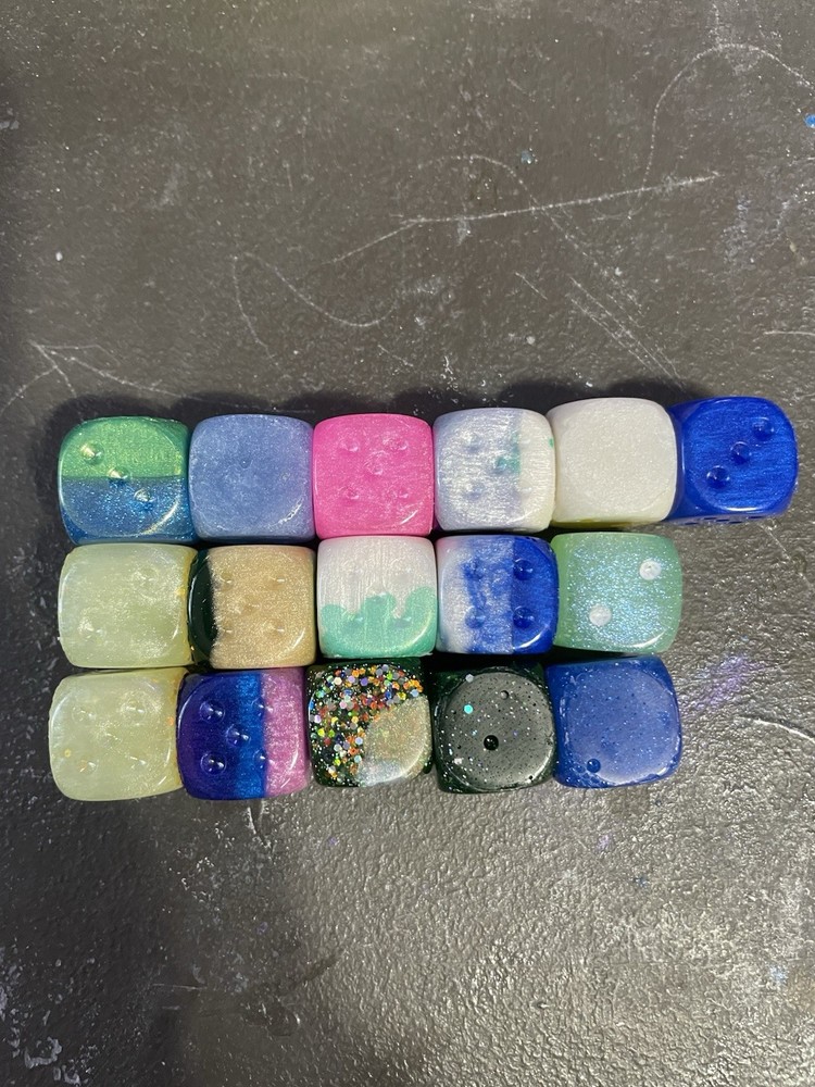 Resin Casted Defect Dice Lot (16 Total) Read Description