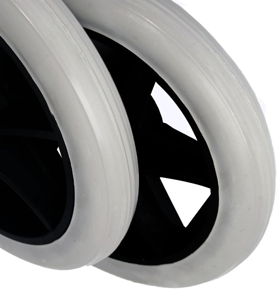 4 Pack Replacement Wheelchair Wheels, 6 Inch Solid Wheel Replacement for Whee...